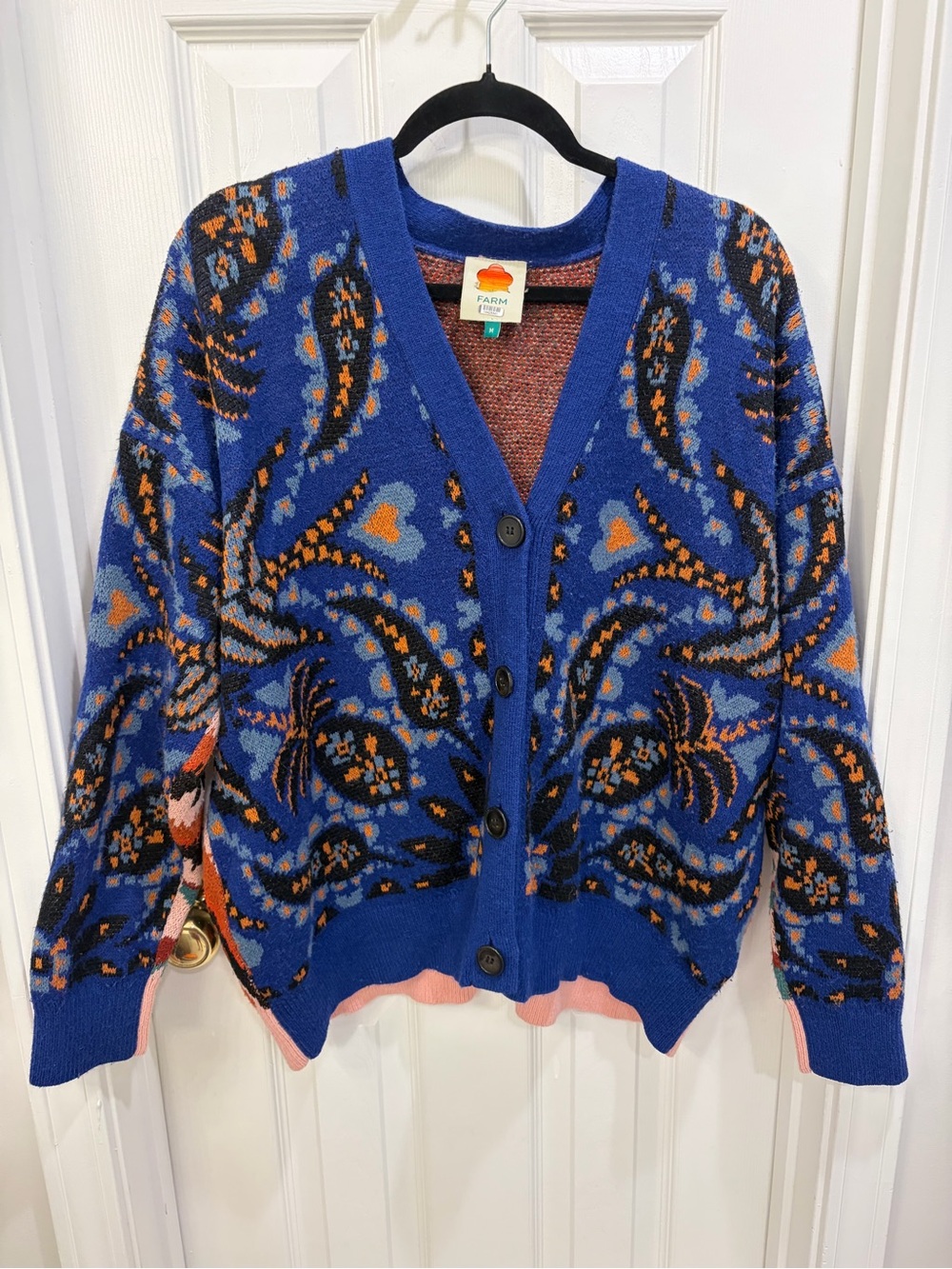 FARM Rio Toucans Mixed Scarf Pattern Cardigan - Picture 4 of 5